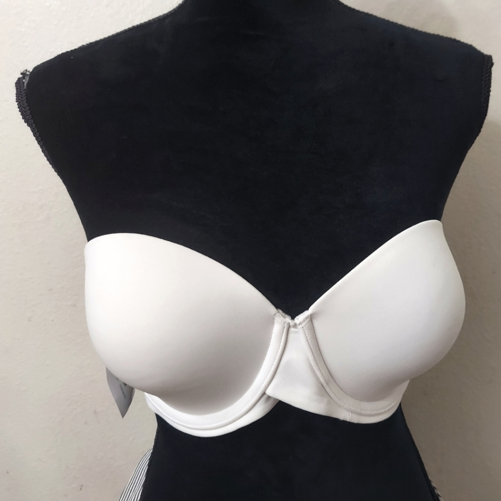 Maidenform Sweet Nothings Stay Put Strapless Convertible Push Up Bra White